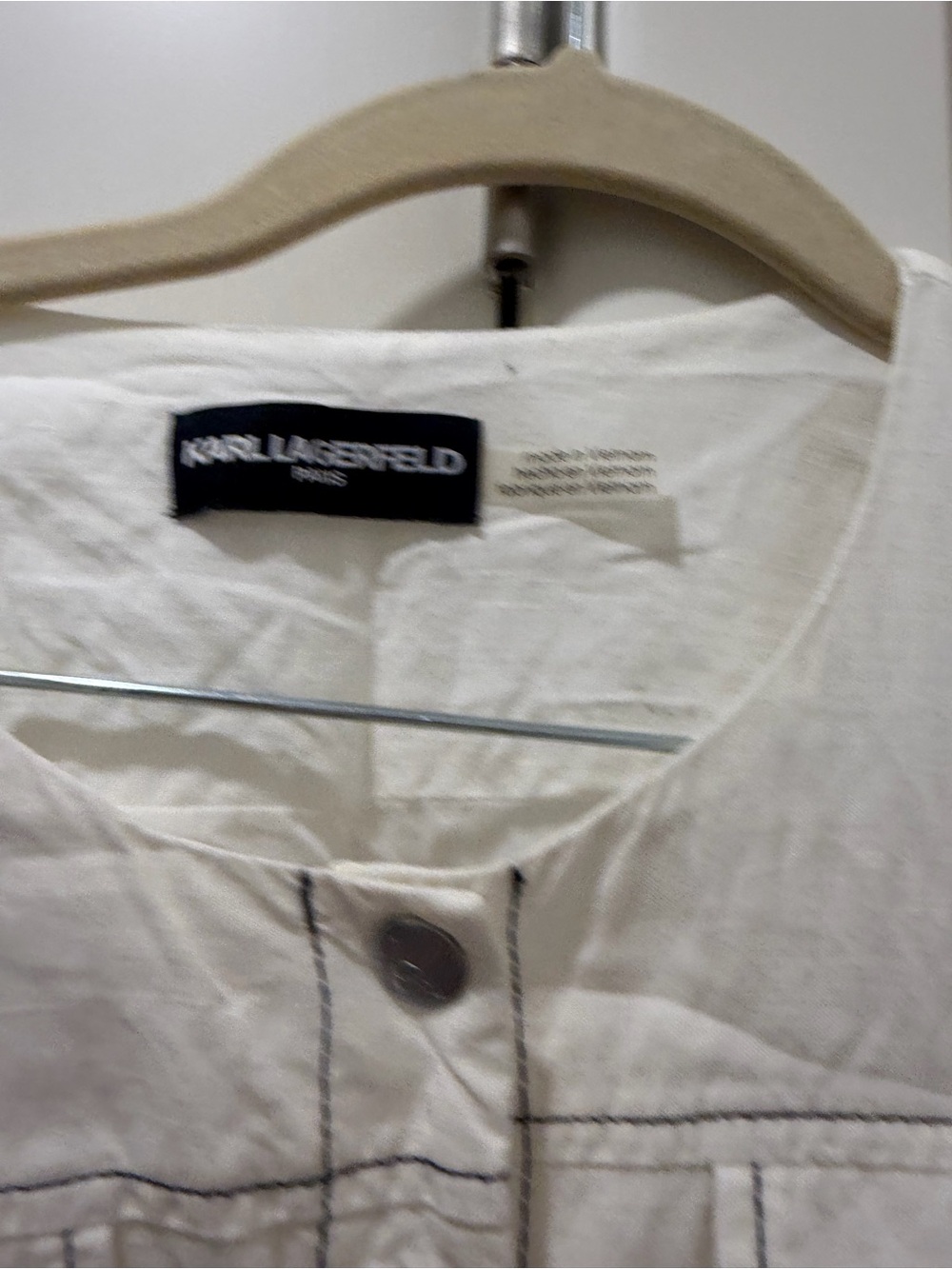 Karl Lagerfeld White Button-Front Short Sleeve Midi Dress - Picture 5 of 5